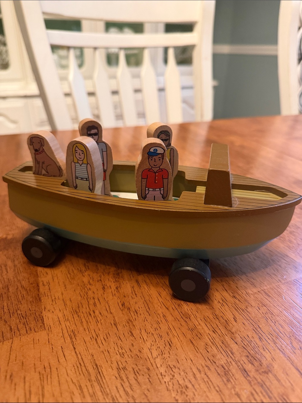 Jack Rabbit Creations wooden boat with Removable Figures - Kids Toys